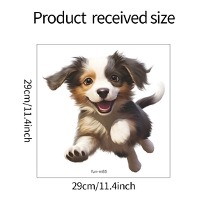 Detaillierter 29cm Cartoon Welpen Wandaufkleber mit niedlicher Hunde-Illustration für Bad