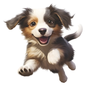 Niedlicher Hunde Aufkleber für Badezimmer Deko mit fröhlichem Cartoon Welpen Motiv
