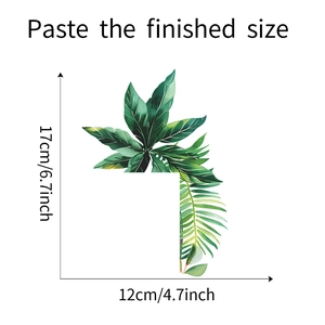 Tropical green monstera leaves wall sticker home decor mural decal 17x12cm size