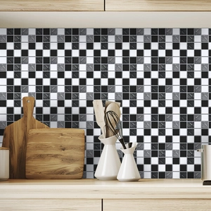 Modern black and white mosaic tile backsplash stickers for kitchen wall decoration