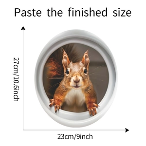 Detail size chart for 3D cute squirrel wall sticker showing 27cm by 23cm dimensions