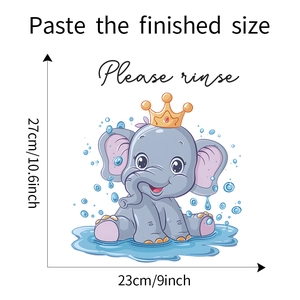 Specifiche dettagliate delle dimensioni per l'adesivo murale elefante cartoon 23x27 cm