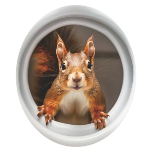 Cute squirrel toilet lid wall sticker decoration for bathroom bathroom home decor