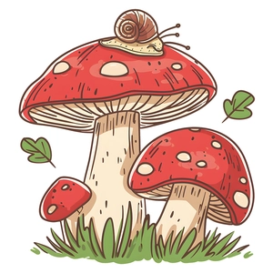 Colorful mushroom and snail self-adhesive wall stickers for bathroom decoration