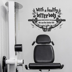 Fitness Wandtattoo Fitnessstudio Motivationsspruch Mit Gesundem Besserem Körper Können Wir Besseres Leben Führen PVC Wandaufkleber