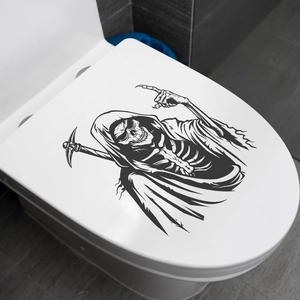 Sticker de toilette Faucheuse pour une décoration d'Halloween effrayante dans la salle de bain