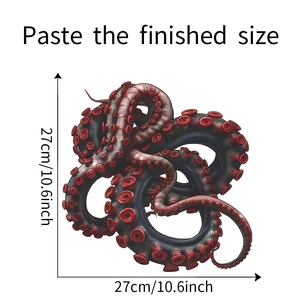 Detailed octopus tentacles sticker decal with suckers and 27cm square dimensions