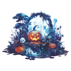 Stickers muraux Halloween citrouille et crâne pour décor de salle de bain maison