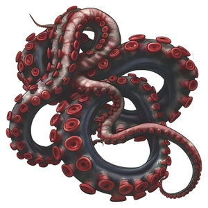 Creative octopus tentacle bathroom wall sticker with red and black artistic suction cups