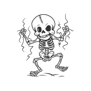 Adesivo da parete scheletro divertente con effetto movimento per decoro interruttore Halloween