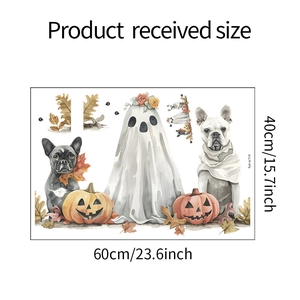 Detailansicht Halloween Welpen Geist Wandtattoo Maße 60x40cm für das Kinderzimmer