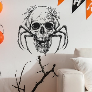Halloween skull and spider web wall sticker for home living room festival decoration