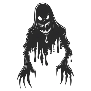 Creepy black ghost silhouette wall decal for Halloween bedroom and living room decor
