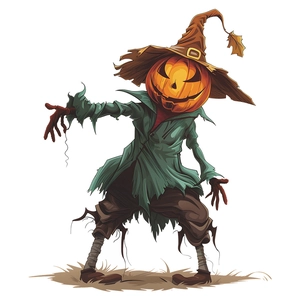 Halloween pumpkin scarecrow wall sticker and festive window decal decoration