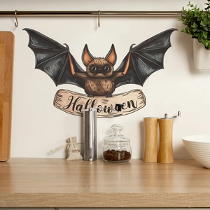 Self-adhesive cartoon Halloween bat wall sticker for living room bedroom decor