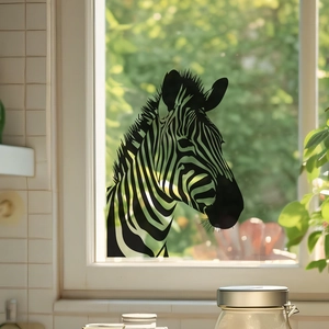 Decorative zebra silhouette glass window film for home privacy and artistic window styling