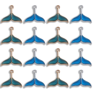 Colgantes de Cola de Ballena Aleación de Zinc Esmalte Azul Pez Charms Para Joyería DIY Collar Pulsera Accesorios