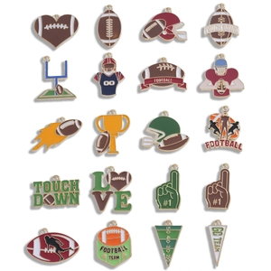 Ciondoli in Lega American Football Smalto per Fai da Te Creazione Gioielli Collana Portachiavi Casco Rugby Trofeo Maglia Design