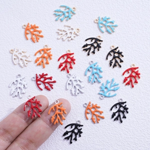 Pendentifs corail marin en émail coloré pour colliers DIY et création de bijoux
