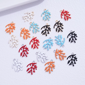 Pendentifs corail en alliage émaillé coloré pour la création de bijoux DIY en divers coloris