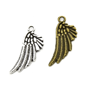 Ciondoli a Forma di Ala d'Angelo in Lega Vintage per Creazione Gioielli Fai da Te Pendenti in Piuma Argento Antico Bronzo Accessori