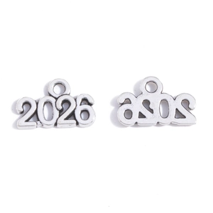 Colgantes vintage de aleación de zinc plateado año 2026 para creación de joyas DIY