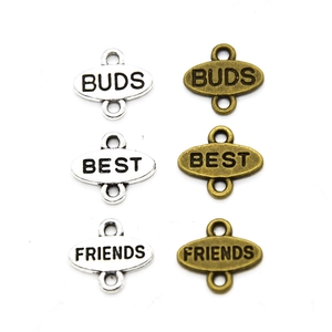 Breloques Connecteurs de Lettres en Alliage de Zinc Antique Pendentifs Ovales à Double Boucle pour Création de Bijoux DIY