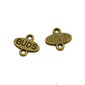 Détail des pendentifs BUDS en bronze avec connecteurs à double trou pour bijoux DIY