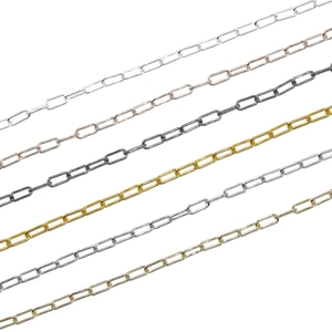 Fashionable metal paperclip chain DIY jewelry accessory in multiple metallic finishes