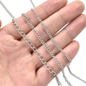 Polished silver DIY metal jewelry extension chains for necklaces and bracelets set