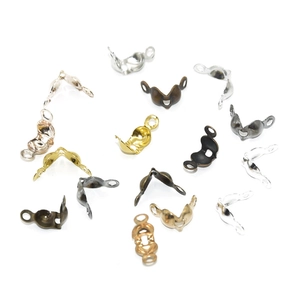 DIY jewelry calottes bead tips for necklace making in multiple metallic finishes