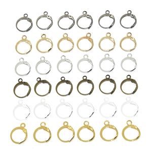 Crochets de Boucles d'Oreilles Dormeuses Françaises avec Anneau Rond Apprêts en Fer pour la Fabrication de Bijoux Multicolore