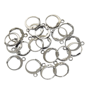 Lot de crochets d'oreilles dormeuses argentés pour création de bijoux DIY et composants ronds