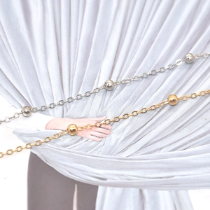 Polished 4mm gold and silver bead chain for DIY jewelry making and tassels