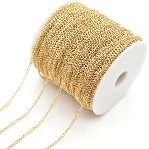 DIY jewelry golden chain roll for making necklaces and bracelets, small 3x4mm links