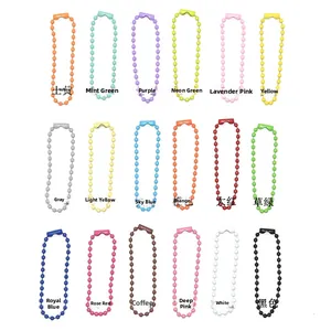 Selectie van 18 gekleurde 2,4 mm metalen kogelkettingen voor DIY-sieraden en labels