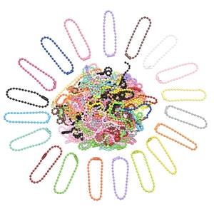 Colorful Lacquered Iron Ball Chain With Connector Clasp For DIY Jewelry Making Tag Key Chain Bead Chain Findings