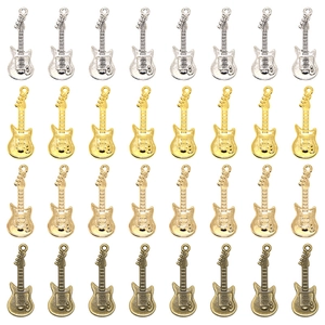 Vintage Alloy Guitar Shaped Pendants DIY Jewelry Accessories Retro Electroplated Charms For Necklace Bracelet Keychain Women Men Jewelry Making