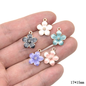 Ensemble de pendentifs fleurs de cerisier nacrés en alliage pour création de bijoux DIY