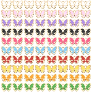 Bunte Schmetterling Emaille Charms Legierung Schmetterling Anhänger Für DIY Schmuckherstellung Halskette Armband Ohrringe Handgefertigtes Zubehör