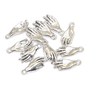 Retro alloy hand gesture pendants with antique finish for DIY jewelry making