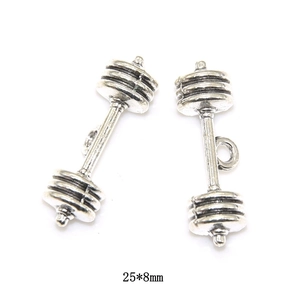 Retro-Silber-Hantelanhänger für DIY-Schmuck, 25x8mm Legierungsanhänger für Ketten