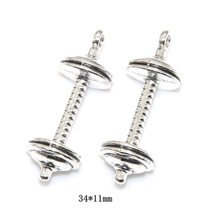 Antiksilberne Hantel-Anhänger aus Legierung für DIY-Schmuck, 34x11mm Größe