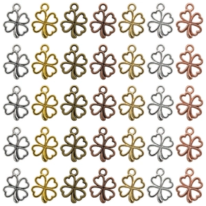 Vintage Alloy Hollow Heart Four Leaf Clover Charms Lucky Pendant For DIY Necklace Bracelet Earrings DIY Accessories