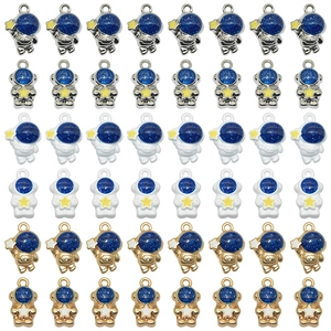 Cartoon 3D Astronaut Emaille Legierung Anhänger DIY Schmuck Zubehör Weltraum Weltraumfahrer Charm Für Halskette Armband Herstellung