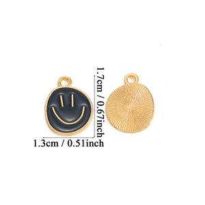 Cute melting smiley face alloy charms for DIY jewelry with size marks 1.7cm x 1.3cm
