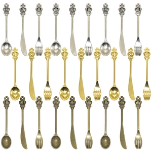 Vintage Alloy Crown Cross Cutlery Pendants For DIY Jewelry Making Necklace Bracelet Accessories Fork Spoon Knife Shape