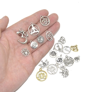Spirituele Yoga lotus Om symbool bedeltjes van legering voor DIY meditatie sieraden maken