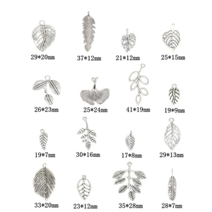 16 tipos de colgantes de hojas de plata antigua para crear collares y pulseras de DIY