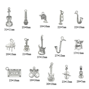 Lot de 15 pendentifs instruments de musique en alliage argent antique pour bijoux DIY